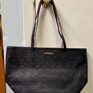 Betsy Johnson Skulltastic Skull embossed tote bag